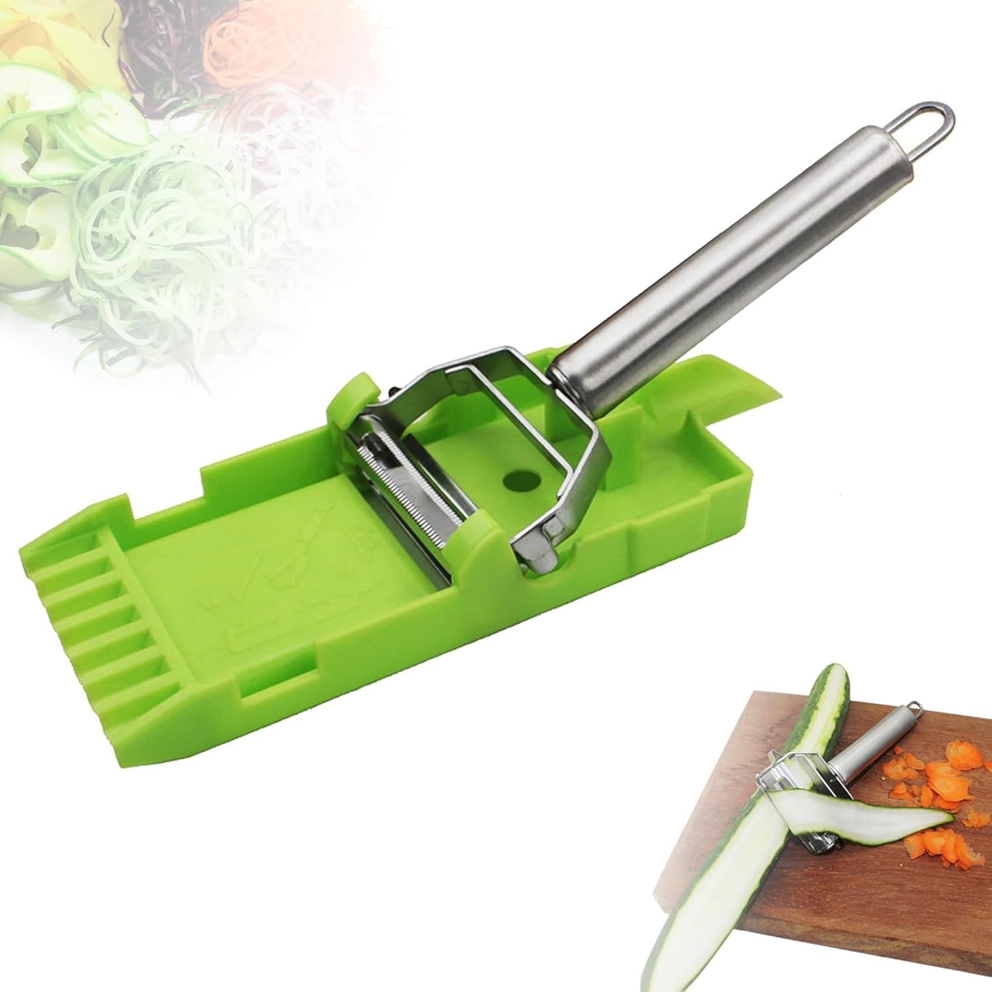 Cocororo Pelador multifuncional de acero inoxidable + pelador de papas en espiral, Pelador multifuncional Cocororo, juego de herramientas para pelador múltiple Zestio