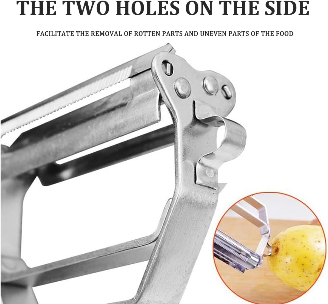 Cocororo Pelador multifuncional de acero inoxidable + pelador de papas en espiral, Pelador multifuncional Cocororo, juego de herramientas para pelador múltiple Zestio