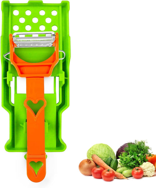 Cocororo-Cocororo Pelador Multifuncional Doble Cuchilla, Pelador De Papa Cocororo, Pelador De Frutas y Verduras de Acero Inoxidable con Exprimidor de Limón y Espiral de Patatas (1 Juego)
