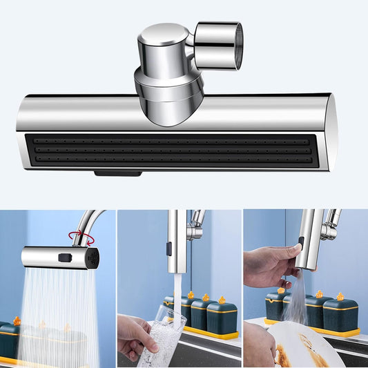 Extensor de grifo de cascada de cocina 3 en 1, adaptador de grifo de cocina antisalpicaduras, giratorio universal de 360°, accesorios de repuesto de grifo giratorio para lavar verduras